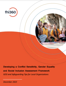 Developing a Conflict Sensitivity, Gender Equality and Social Inclusion Assessment Framework